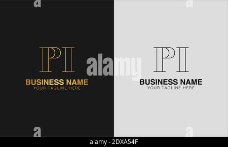 PI P I initial  based abstract modern minimal creative logo, vector template image. luxury logotype logo, initial logo. Stock Vector