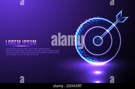 target bull eye low poly wireframe mesh design, vector illustration Stock Vector