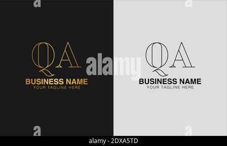QA Q A initial  based abstract modern minimal creative logo, vector template image. luxury logotype logo, initial logo. Stock Vector
