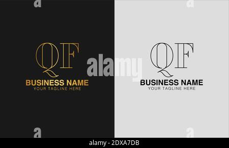 QF Q  F initial  based abstract modern minimal creative logo, vector template image. luxury logotype logo, initial logo. Stock Vector