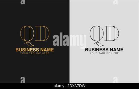 QD Q D initial  based abstract modern minimal creative logo, vector template image. luxury logotype logo, initial logo. Stock Vector
