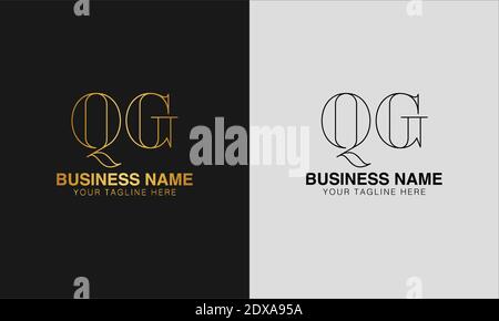 QG Q G initial  based abstract modern minimal creative logo, vector template image. luxury logotype logo, initial logo. Stock Vector