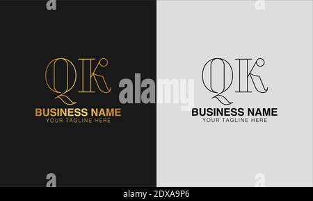 QK Q K initial  based abstract modern minimal creative logo, vector template image. luxury logotype logo, initial logo. Stock Vector
