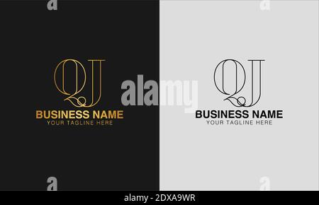 QJ Q J initial  based abstract modern minimal creative logo, vector template image. luxury logotype logo, initial logo. Stock Vector