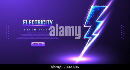 electricity low poly wireframe vector illustration Stock Vector