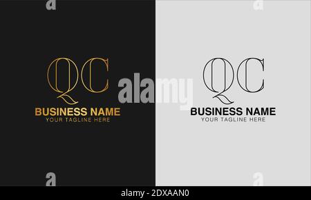 QC Q C initial  based abstract modern minimal creative logo, vector template image. luxury logotype logo, initial logo. Stock Vector