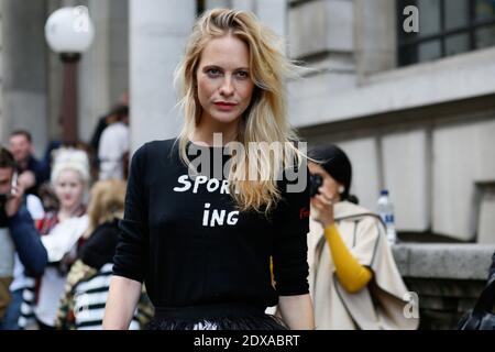 Poppy Delevingne, street style, english model and socialite, after Margarett Howell fashion show, spring-summer 2015, Rambert 99 upper ground, London, UK, on september 14th 2014. Photos by Sophie Mhabille/ABACAPRESS.COM Stock Photo