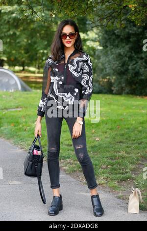 Joline Braun, model, during Burberry Prorsum Ready-to Wear Spring-Summer 2015 show, held at West Albert Lawn, Kensington gardens, London, UK on september 15th 2014. Photo by Sophie Mhabille/ABACAPRESS.COM Stock Photo