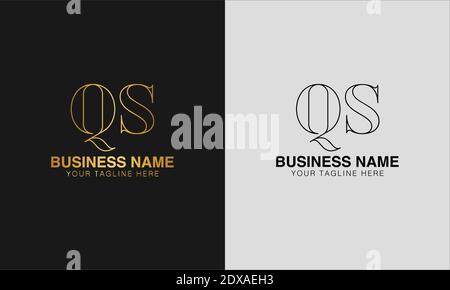 QS Q S initial  based abstract modern minimal creative logo, vector template image. luxury logotype logo, initial logo. Stock Vector