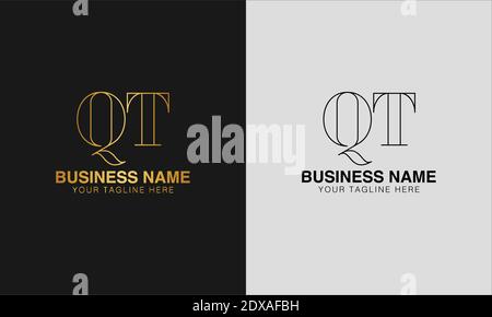 QT Q T initial  based abstract modern minimal creative logo, vector template image. luxury logotype logo, initial logo. Stock Vector