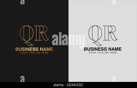 QR Q R initial  based abstract modern minimal creative logo, vector template image. luxury logotype logo, initial logo. Stock Vector