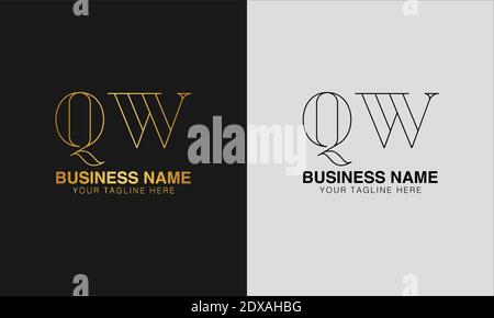 QW Q W initial  based abstract modern minimal creative logo, vector template image. luxury logotype logo, initial logo. Stock Vector