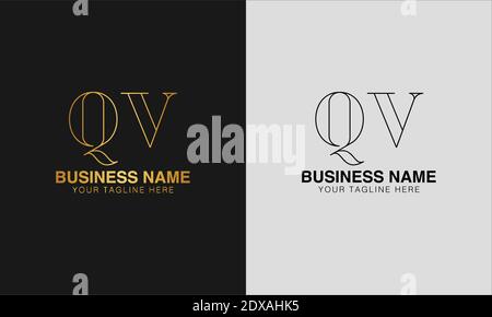 QV Q V initial  based abstract modern minimal creative logo, vector template image. luxury logotype logo, initial logo. Stock Vector