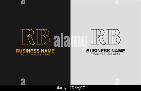 RB R B initial  based abstract modern minimal creative logo, vector template image. luxury logotype logo, initial logo. Stock Vector