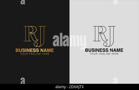 RJ R J initial  based abstract modern minimal creative logo, vector template image. luxury logotype logo, initial logo. Stock Vector