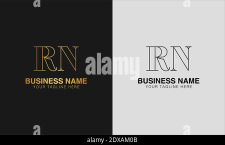 RN R N initial  based abstract modern minimal creative logo, vector template image. luxury logotype logo, initial logo. Stock Vector