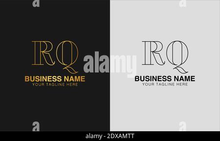 RQ R  Q initial  based abstract modern minimal creative logo, vector template image. luxury logotype logo, initial logo. Stock Vector