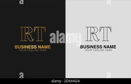 RT R T initial  based abstract modern minimal creative logo, vector template image. luxury logotype logo, initial logo. Stock Vector
