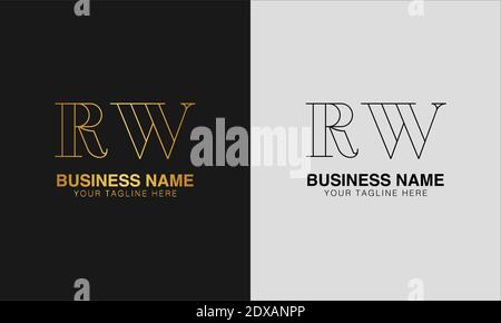 RW R  W initial  based abstract modern minimal creative logo, vector template image. luxury logotype logo, initial logo. Stock Vector