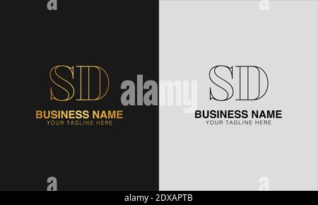 SD S D  initial  based abstract modern minimal creative logo, vector template image. luxury logotype logo, initial logo. Stock Vector