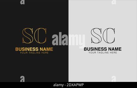 SC S C initial  based abstract modern minimal creative logo, vector template image. luxury logotype logo, initial logo. Stock Vector