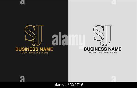 SJ S J initial  based abstract modern minimal creative logo, vector template image. luxury logotype logo, initial logo. Stock Vector