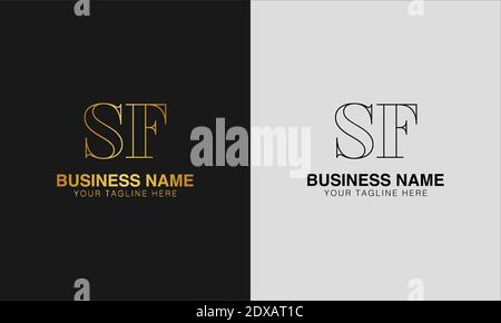 SF S F initial  based abstract modern minimal creative logo, vector template image. luxury logotype logo, initial logo. Stock Vector
