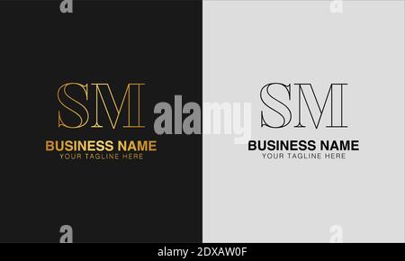 SM S M initial  based abstract modern minimal creative logo, vector template image. luxury logotype logo, initial logo. Stock Vector