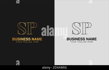 SP S P initial  based abstract modern minimal creative logo, vector template image. luxury logotype logo, initial logo. Stock Vector