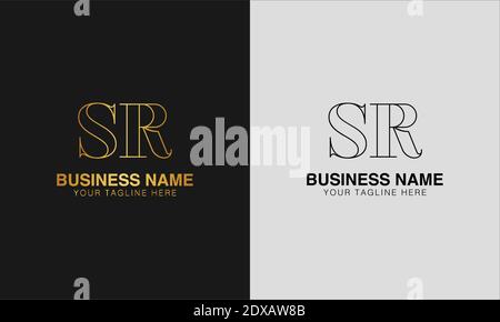 SR S  R initial  based abstract modern minimal creative logo, vector template image. luxury logotype logo, initial logo. Stock Vector