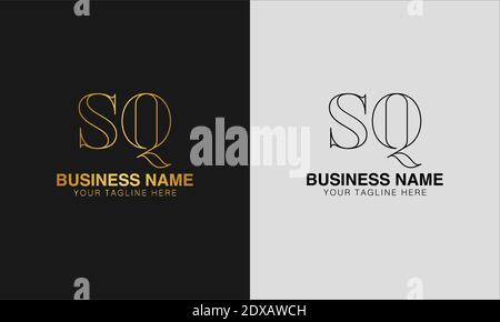 SQ S Q initial  based abstract modern minimal creative logo, vector template image. luxury logotype logo, initial logo. Stock Vector
