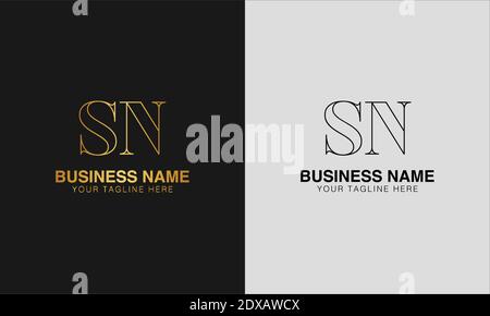 SN S  N initial  based abstract modern minimal creative logo, vector template image. luxury logotype logo, initial logo. Stock Vector