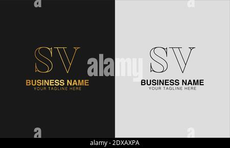 SV S  V initial  based abstract modern minimal creative logo, vector template image. luxury logotype logo, initial logo. Stock Vector
