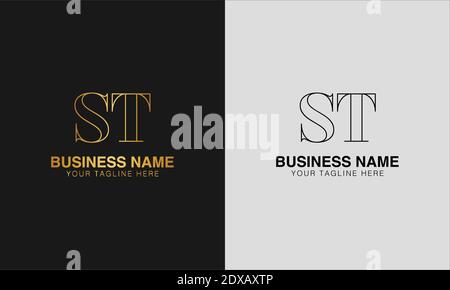 ST S T initial  based abstract modern minimal creative logo, vector template image. luxury logotype logo, initial logo. Stock Vector