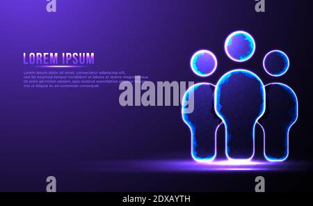 People group community Low poly wireframe vector illustration Stock Vector