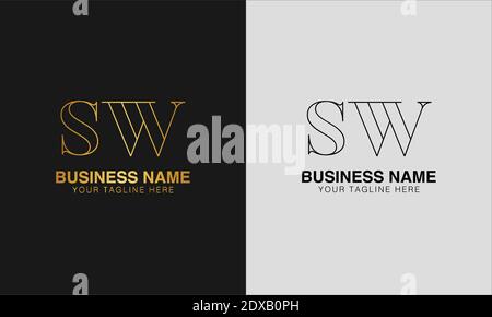 SW S W initial  based abstract modern minimal creative logo, vector template image. luxury logotype logo, initial logo. Stock Vector
