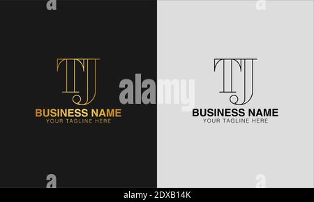 TJ T J  initial  based abstract modern minimal creative logo, vector template image. luxury logotype logo, initial logo. Stock Vector