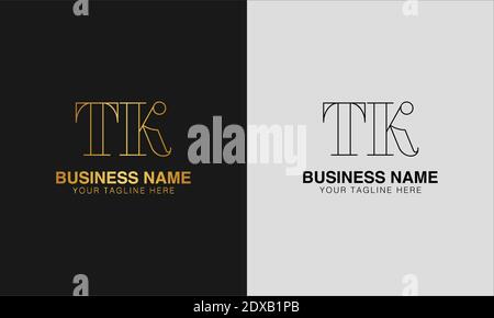 TK T K initial  based abstract modern minimal creative logo, vector template image. luxury logotype logo, initial logo. Stock Vector