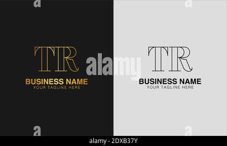TR T R  initial  based abstract modern minimal creative logo, vector template image. luxury logotype logo, initial logo. Stock Vector