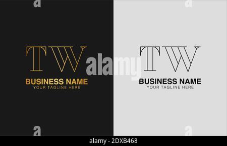 TW T  W initial  based abstract modern minimal creative logo, vector template image. luxury logotype logo, initial logo. Stock Vector