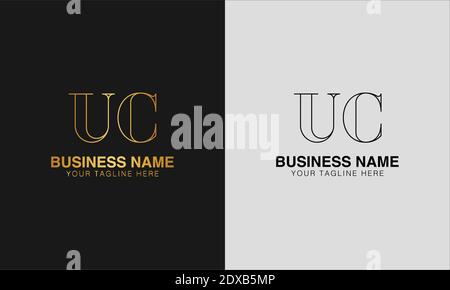 UC U C  initial  based abstract modern minimal creative logo, vector template image. luxury logotype logo, initial logo. Stock Vector