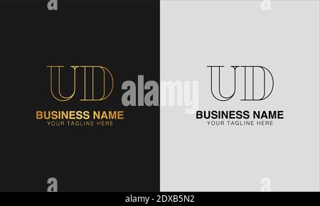 UD U D  initial  based abstract modern minimal creative logo, vector template image. luxury logotype logo, initial logo. Stock Vector