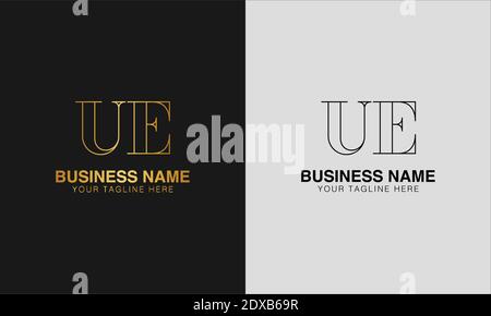 UE U E  initial  based abstract modern minimal creative logo, vector template image. luxury logotype logo, initial logo. Stock Vector