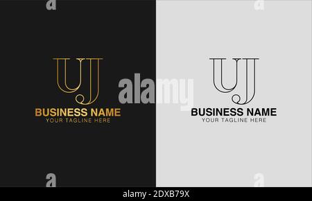 UJ U J initial  based abstract modern minimal creative logo, vector template image. luxury logotype logo, initial logo. Stock Vector
