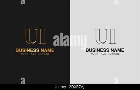 UI U I initial  based abstract modern minimal creative logo, vector template image. luxury logotype logo, initial logo. Stock Vector