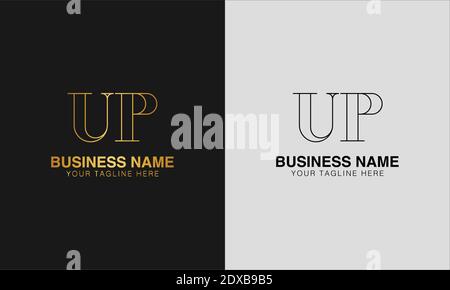UP U P initial  based abstract modern minimal creative logo, vector template image. luxury logotype logo, initial logo. Stock Vector