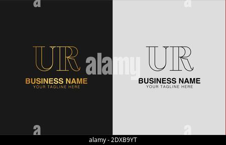 UR U R  initial  based abstract modern minimal creative logo, vector template image. luxury logotype logo, initial logo. Stock Vector