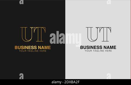 UT U  T initial  based abstract modern minimal creative logo, vector template image. luxury logotype logo, initial logo. Stock Vector