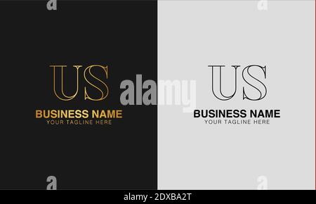 US U S initial  based abstract modern minimal creative logo, vector template image. luxury logotype logo, initial logo. Stock Vector
