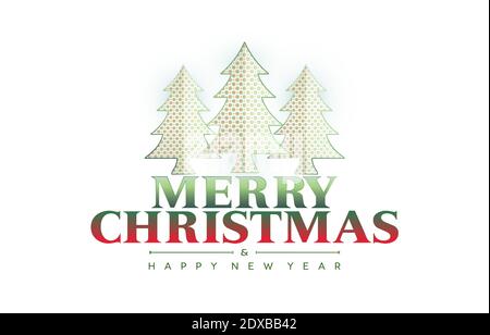 Dots or Polka dots Christmas Tree with isolated background, merry christmas tree and happy new year for greeting cards, banner, flyer, printing paper Stock Vector